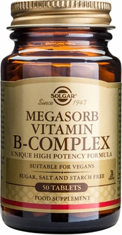Solgar megasorb vitamin b-complex 50 ταμπλέτες
