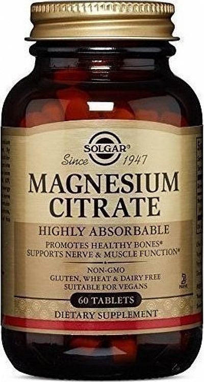 SOLGAR MAGNESIUM CITRATE 200MG 60TABL