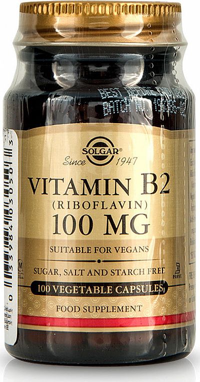 SOLGAR VITAMIN B-2 100MG VEG.CAPS 100S