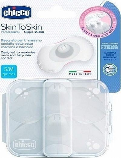 Chicco Δίσκοι Στήθους Σιλικόνης Skin to Skin S/M 2τμχ