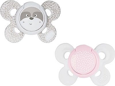 Chicco πιπίλα Physio Comfort Σιλικόνης 0-6m Ροζ/Λευκό 2τμχ