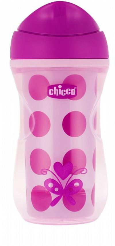 Chicco Active Cup 14m+ 266ml-Κύπελλο Διατήρησης Θερμοκρασίας των Υγρών, 266ml - ροζ