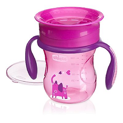 Chicco Perfect Cup Ροζ Κύπελλο Με Λαβές 12m+ 200ml