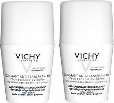 Vichy Anti-Transpirant Sensitive Roll-On 48h 50mlx2