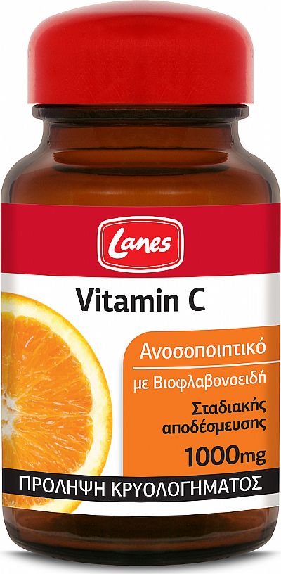 Lanes Vitamin C 1000mg με Βιοφλαβονοειδή, Κατά του Κρυολογήματος 30 tabs