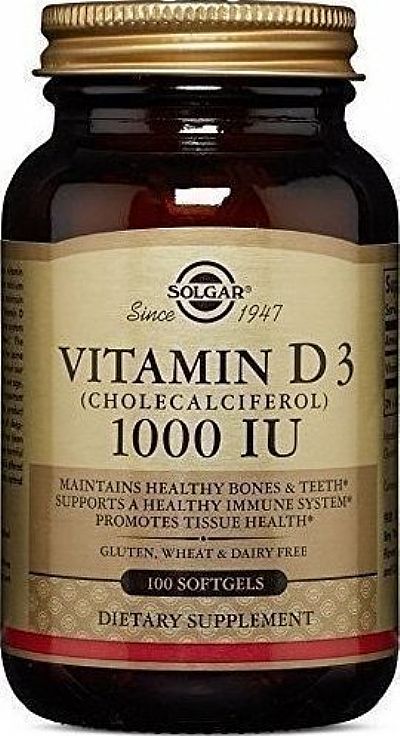 Solgar Vitamin D3 1000iu 100 μαλακές κάψουλες