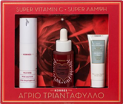 Korres Promo Κρέμα Ημέρας ʼγριο Τριαντάφυλλο Λιπαρές 40ml & Διφασικό Serum 30ml & Τσάι του Ολύμπου Κρέμα Καθαρισμού 16ml