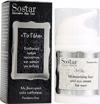 Sostar Το γάλα, Ενυδατική κρέμα προσώπου & ματιών για άνδρες 50ml