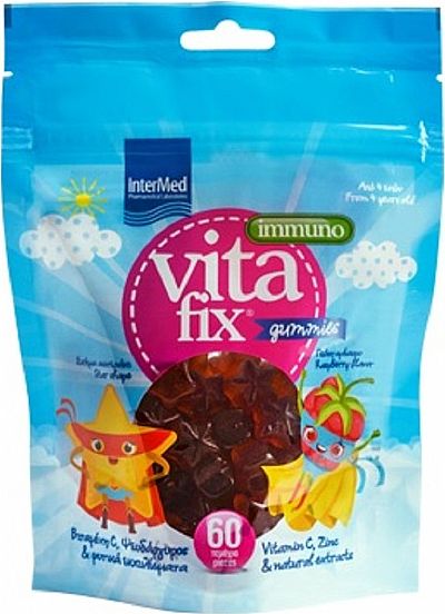 Vitafix Immuno Gummies Pouch 60 μασώμενες ταμπλέτες Raspberry