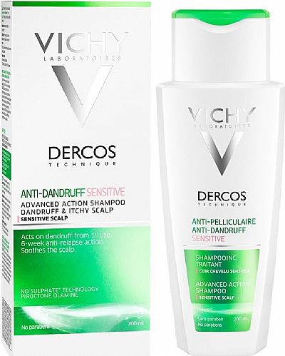 Vichy Dercos Anti-Dandruff Sensitive Advanced Action Shampoo for Sensitive Scalp 200ml