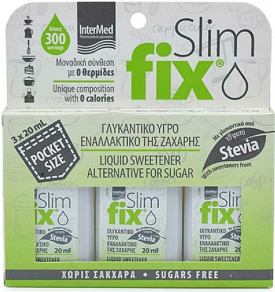 Intermed Στέβια Slimfix Pocket Size 3x20ml