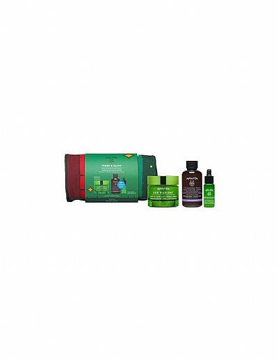 Apivita Bee Radiant Gel-Balm Σετ Περιποίησης Ταξιδίου με Κρέμα Προσώπου και Serum ,Ιδανικό για 40+