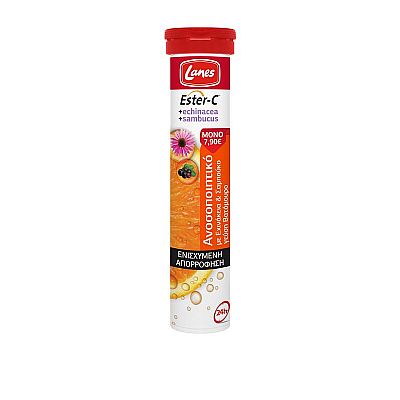 Lanes Ester-C Echinacea & Sambucus Συμπλήρωμα για την Ενίσχυση του Ανοσοποιητικού 20 αναβράζοντα δισκία