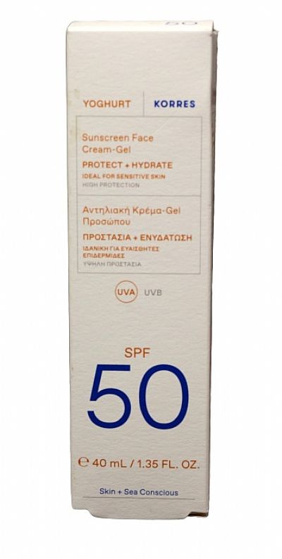 Korres Yoghurt Αδιάβροχη Αντηλιακή Κρέμα Προσώπου SPF50 40ml