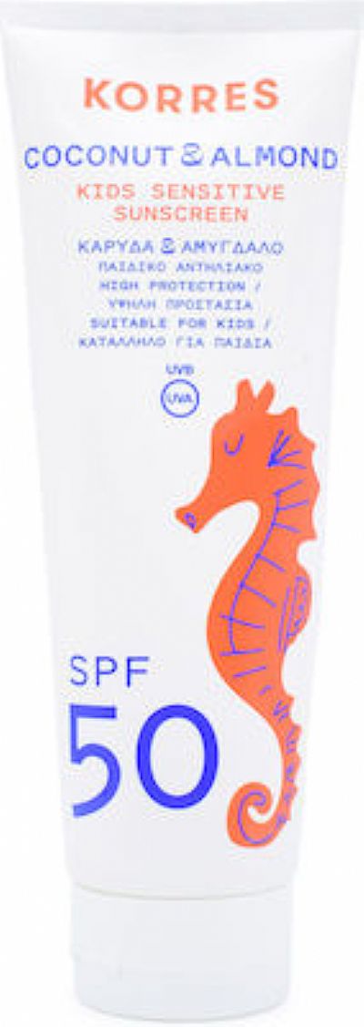 Korres Παιδικό Αντηλιακό Γαλάκτωμα Coconut & Almond για Πρόσωπο & Σώμα SPF50 250ml