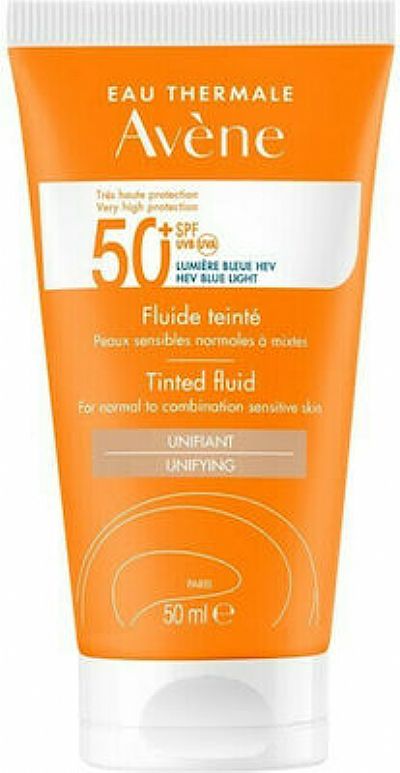 Avene Fluide Tinted Αδιάβροχη Αντηλιακή Κρέμα Προσώπου SPF50 με Χρώμα 50ml