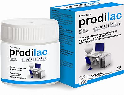 Frezyderm Prodilac Restore, Συνδυασμός Πρε- και Προβιοτικών για ενήλικες έως 50 ετών, 30 δισκία.
