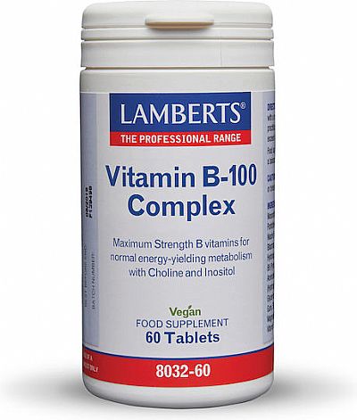 Lamberts Vitamin B-100 Complex ,100mg 60 ταμπλέτες