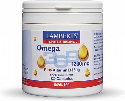 Lamberts Omega 3 6 9 Έλαιο Βοράγου & Ελαιόλαδου 1200mg 120 κάψουλες