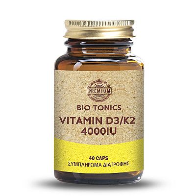 Bio Tonics Premium Vitamin D3/K2  4000iu, 40 κάψουλες