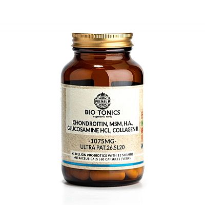 Bio Tonics Chondroitin, Msm, H.a. Glucosamine Hcl, Collagen II 1045mg Συμπλήρωμα για Υγεία Αρθρώσεων & Οστών 60 Κάψουλες
