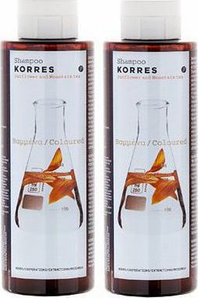 KORRES Σαμπουάν για βαμμένα μαλλιά 250 ml 1+1 δώρο. </br>Mε ηλίανθο και τσάι του βουνού 